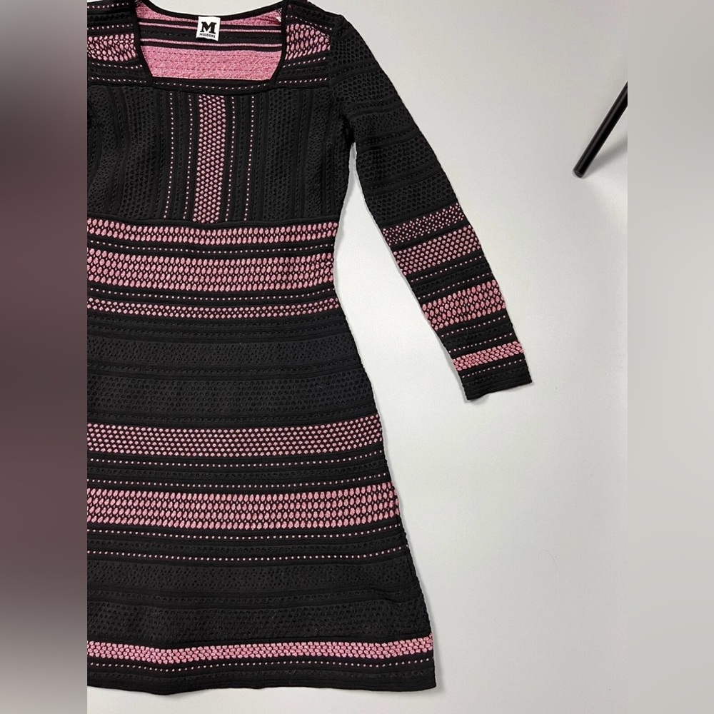 👗👗Valentino by Missoni Elegant Black and Pink Striped Dress Size 40 (US M, 8) - Picture 5 of 16
